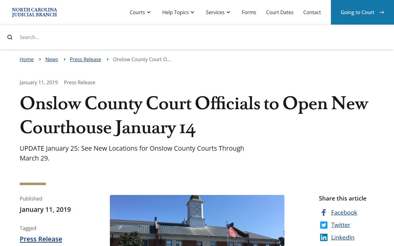 Onslow County Clerk of Superior Court courthouse record access