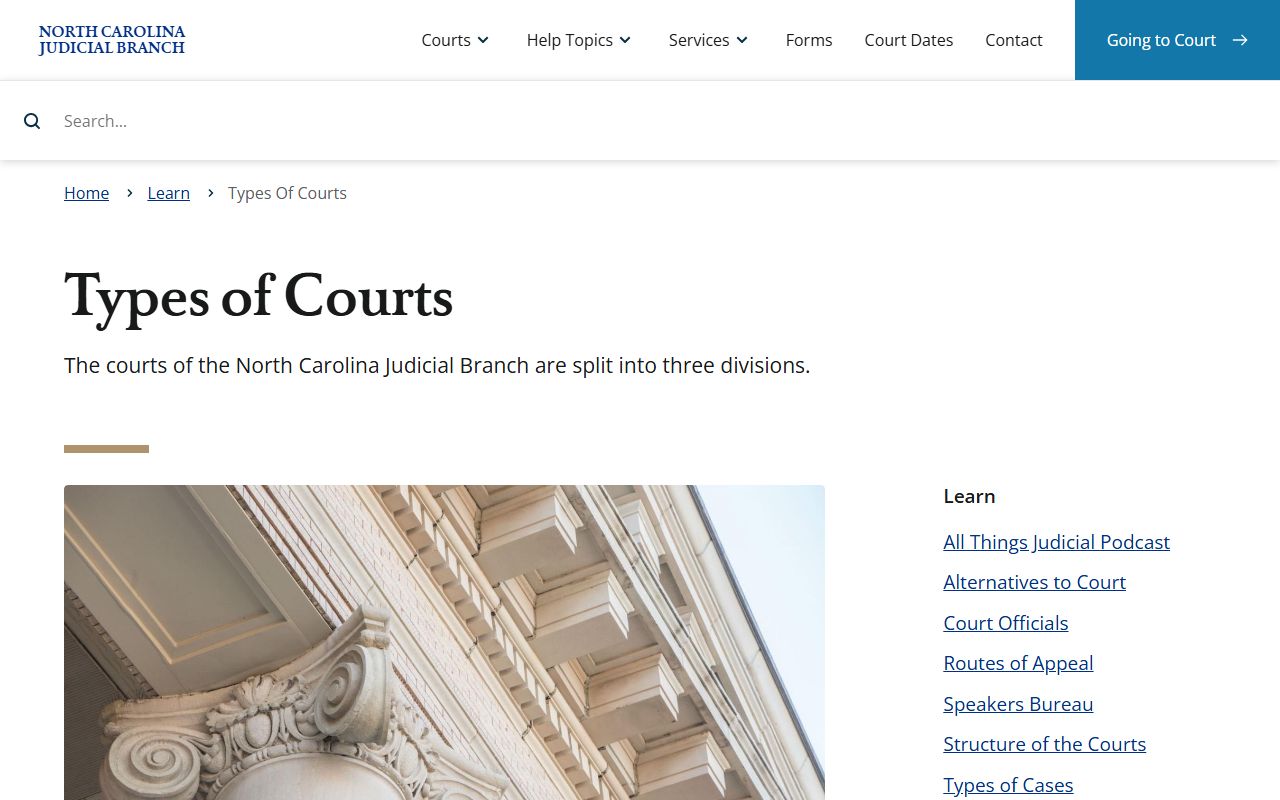 Onslow County court dockets North Carolina court types