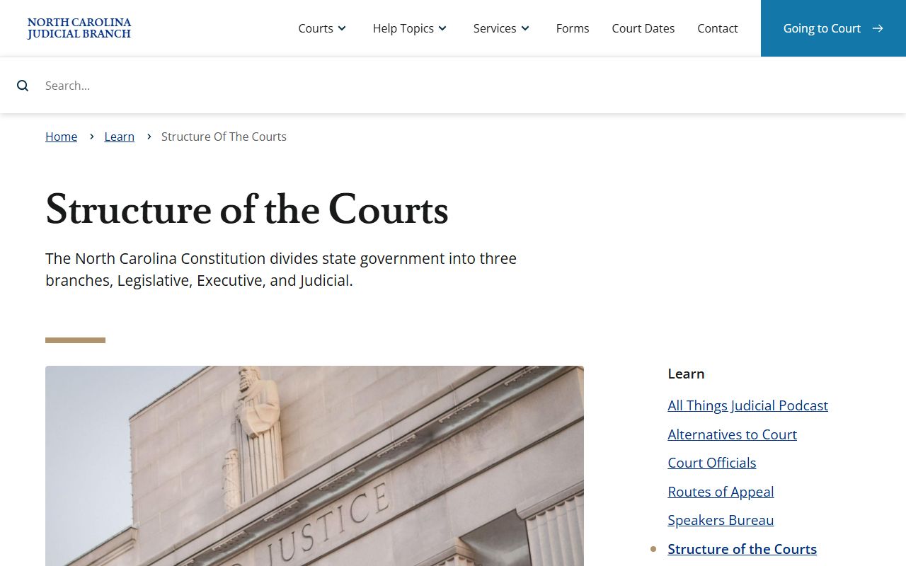 Onslow County court dockets North Carolina court structure