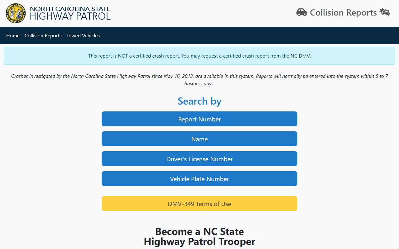 Onslow County traffic court records and State Highway Patrol collision search