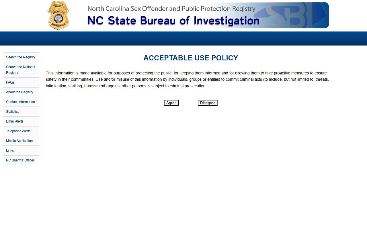 Onslow County warrant search NCSBI sex offender registry search